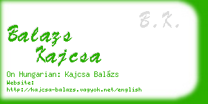 balazs kajcsa business card