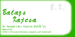 balazs kajcsa business card